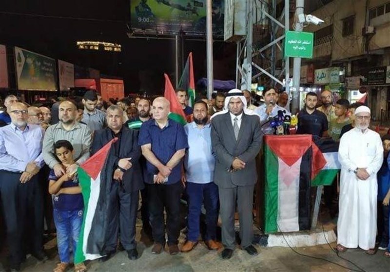 تظاهرات فلسطینیان در حمایت از موضع حماس