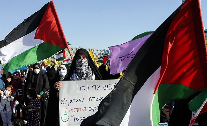 تجمع حمایت از مردم فلسطین در میدان امام حسین(ع)