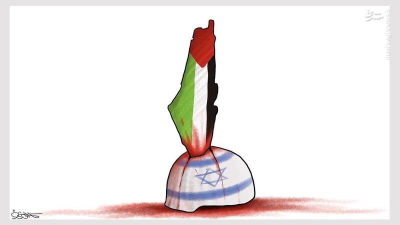 خنجر فلسطین بر سر امنیت صیهونیست‌ها+ کاریکاتور