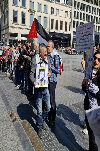عکس/ حمایت از مردم فلسطین در بروکسل