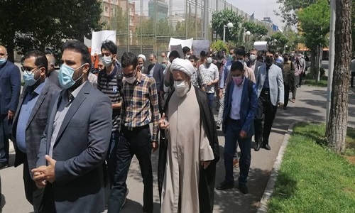 تجمع دانشگاهیان دانشگاه امیرکبیر در اعتراض به جنایات صهیونیست‌ها