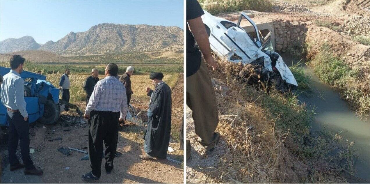مجروحیت امام‌جمعه گیلانغرب در تصادف سنگین خودرو + عکس