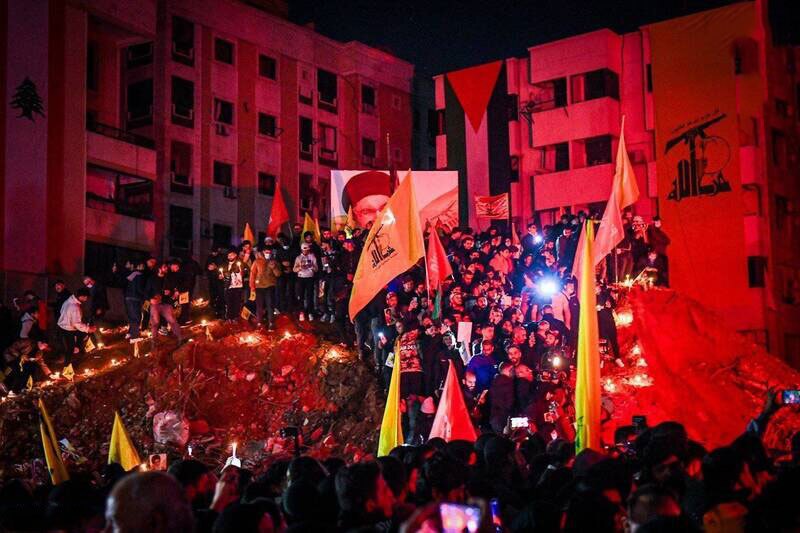 محل شهادت سیدحسن نصرالله نورانی شد