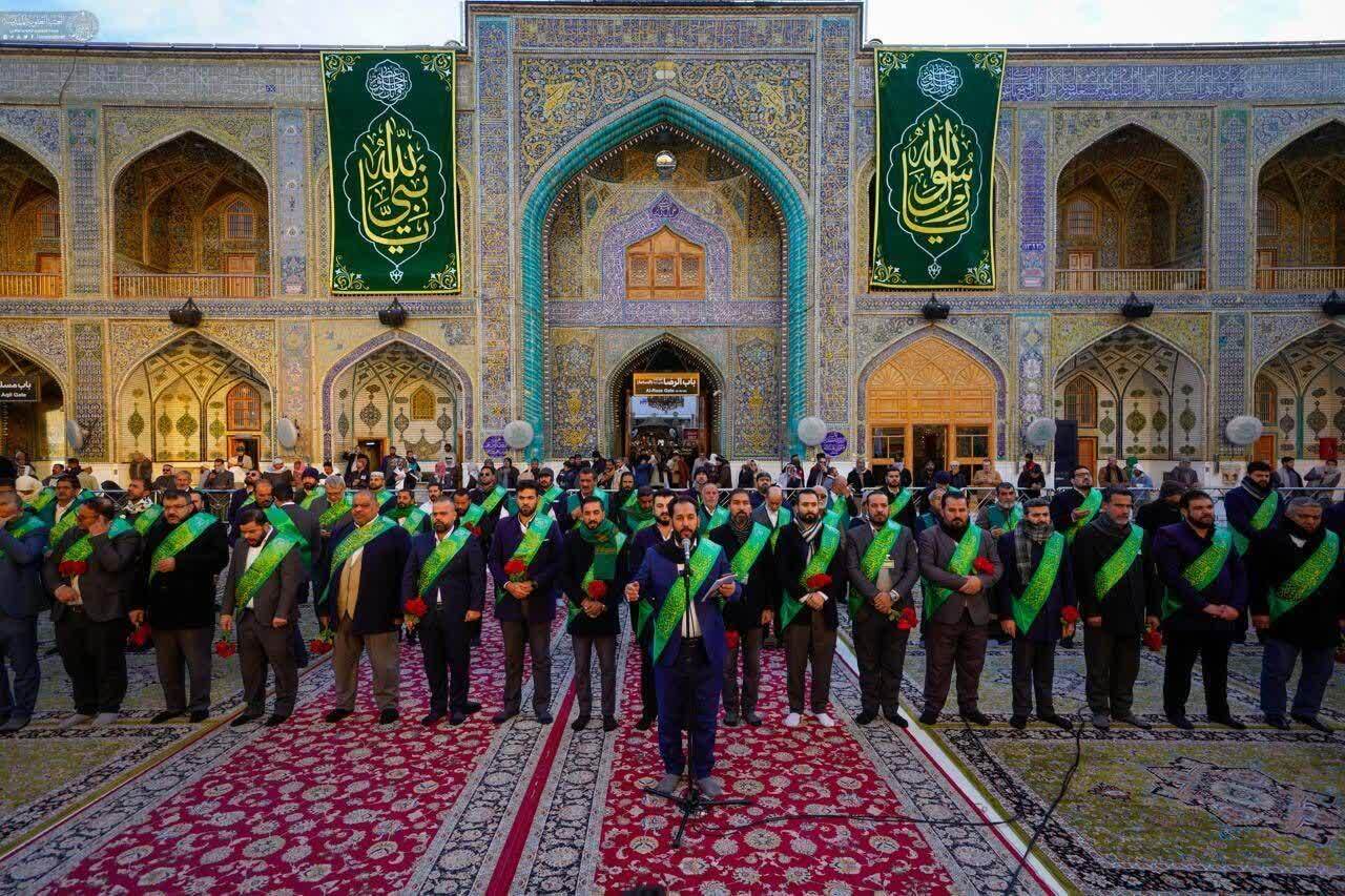 جشن مبعث توسط خادمان حرم امیرالمومنین(ع)
