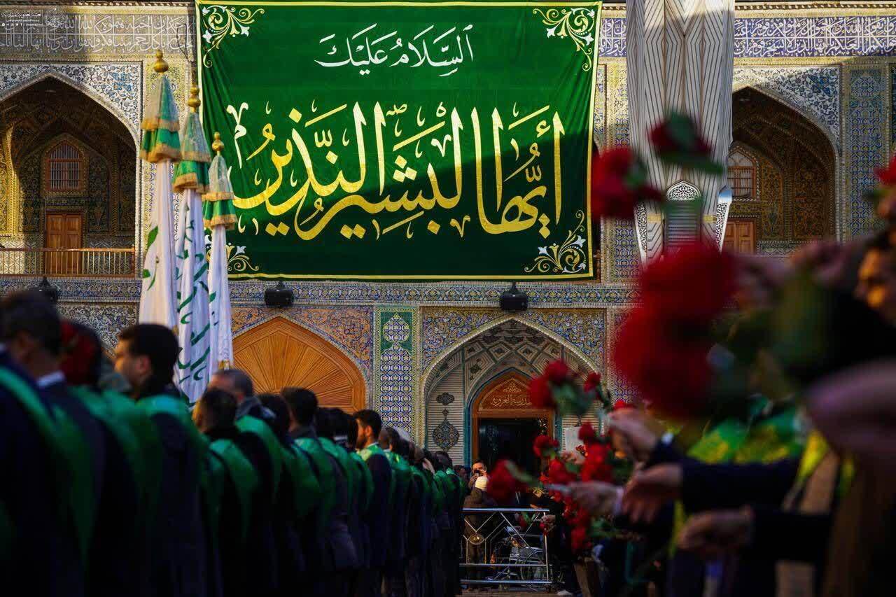 جشن مبعث توسط خادمان حرم امیرالمومنین(ع)