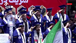 احترام نظامی دانشجویان شریف به پیکر سرداران شهید