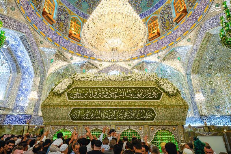 گل آرایی حرم مولا علی به مناسبت ۱۷ ربیع +تصاویر