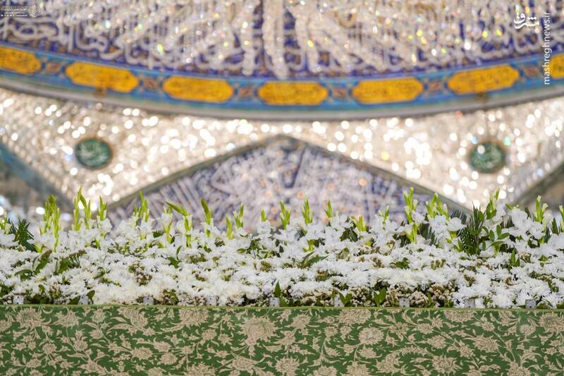 گل آرایی حرم مولا علی به مناسبت ۱۷ ربیع +تصاویر