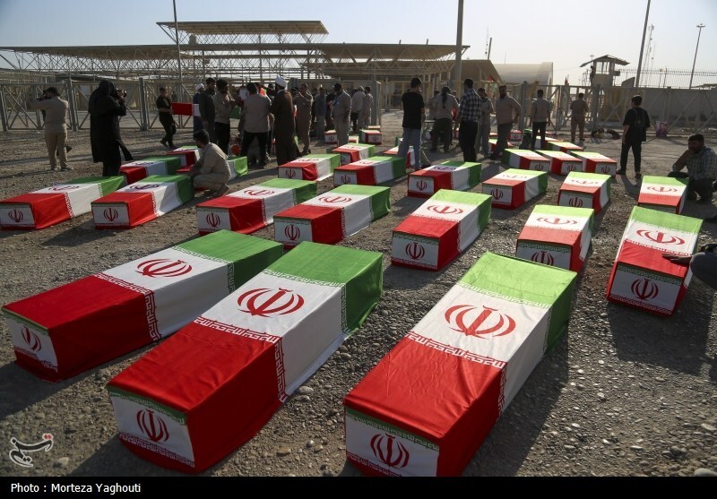 بازگشت پیکر ۴۴ شهید از مرز شلمچه به کشور