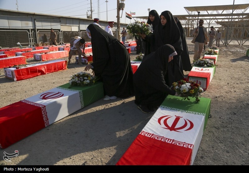 بازگشت پیکر ۴۴ شهید از مرز شلمچه به کشور