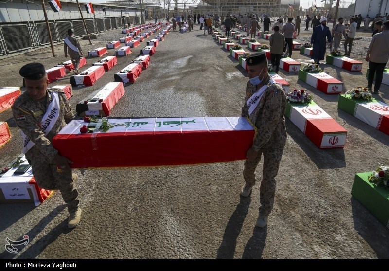 بازگشت پیکر ۴۴ شهید از مرز شلمچه به کشور