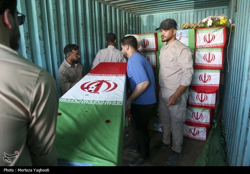 بازگشت پیکر ۴۴ شهید از مرز شلمچه به کشور