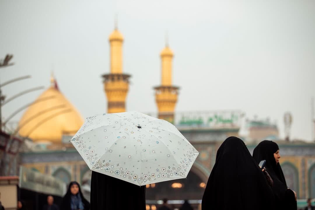 قطرات باران زائر کربلا شدند +تصاویر